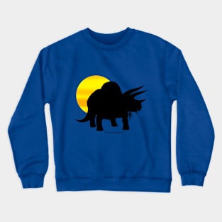 Triceratops Silhouette with Sun Crewneck Sweatshirt